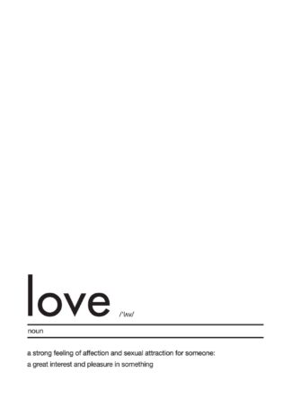 Love definition text poster