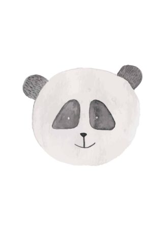 Watercolor panda head poster