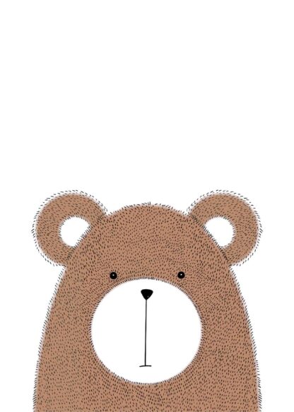 Cute hairy bear poster