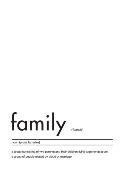 Family definition text poster