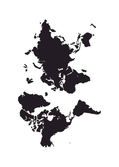 World map silhouette poster