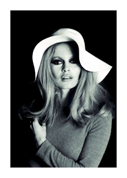 Brigitte Bardot in black and white poster
