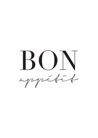 Bon appétit text poster