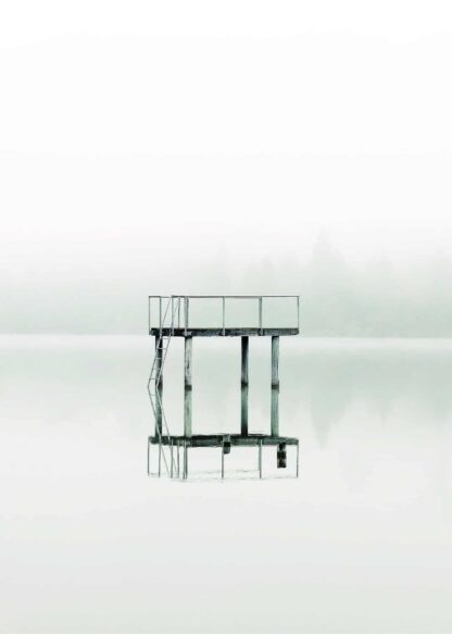 Pier in fog poster