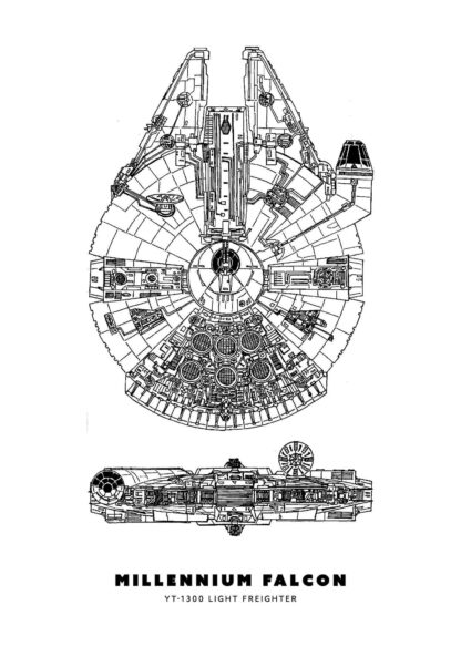 Millennium Falcon blueprint poster