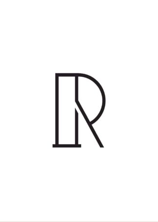 Calligraphy big letter r white poster