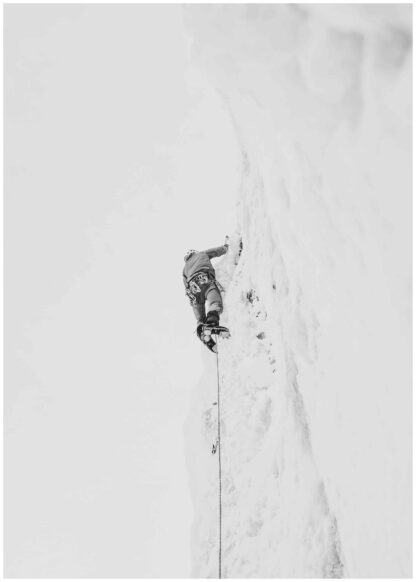 Black white ice climber poster