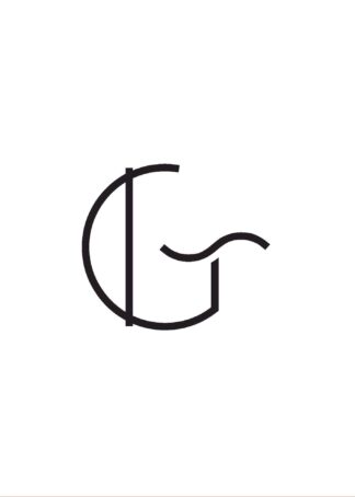 Calligraphy big letter g white poster