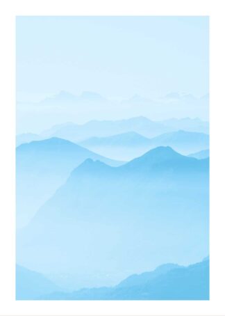 Blue mountains watercolor poster