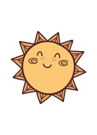 Kids happy sun cartoon poster