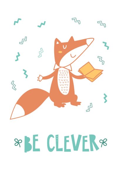 Be clever cartoon poster
