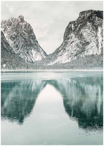 Mountains reflections poster