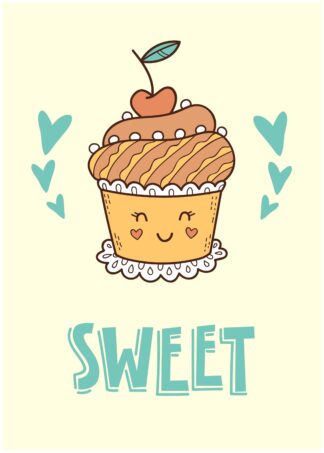 sweet cake cartoon poster