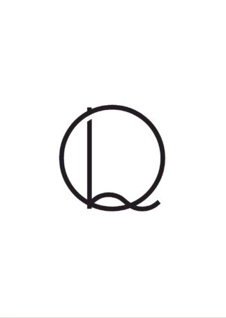 Calligraphy big letter q white poster