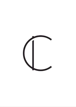 Calligraphy big letter c white poster