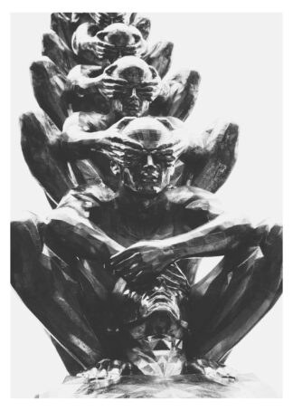 Black and white humanity art poster