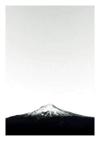 Volcano crater peak in snow poster