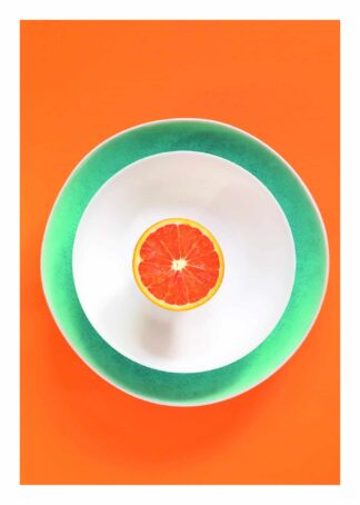 Pomelo orange on plate poster
