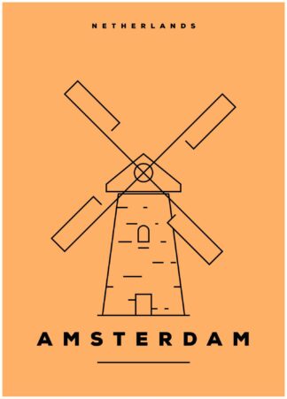 Amsterdam illustration poster