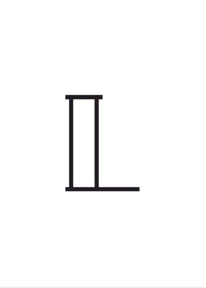 Calligraphy big letter l white poster