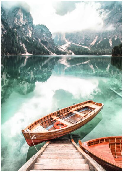 Brown gondola on body of water poster