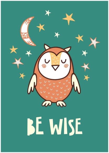 Be wise cartoon poster