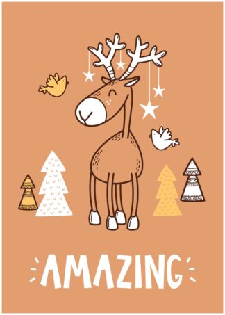 Amazing deer cartoon poster