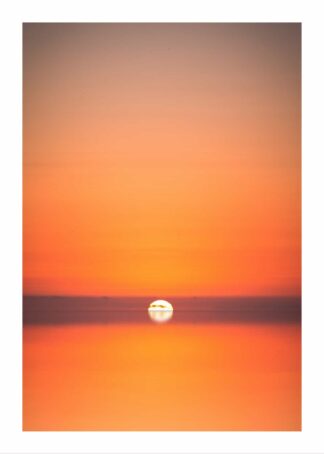 Sunset over a lake poster