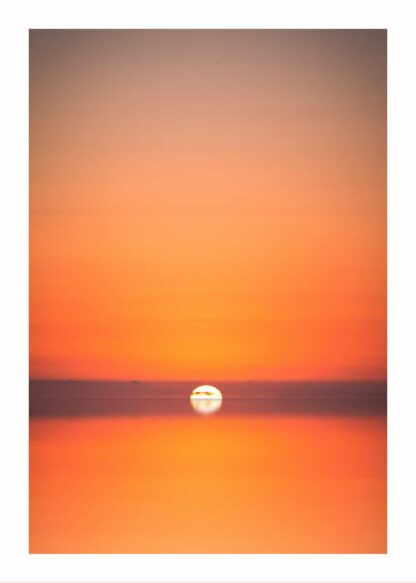 Sunset over a lake poster