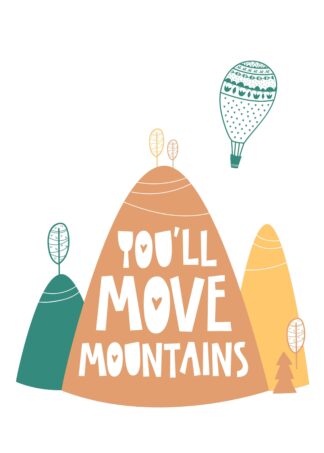 Move mountains cartoon poster