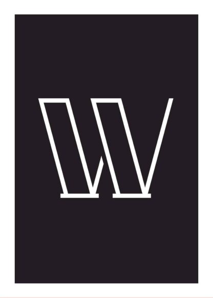 Calligraphy big letter w black poster
