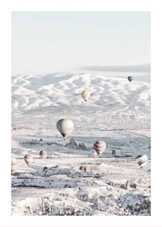 Winter hot air balloons poster