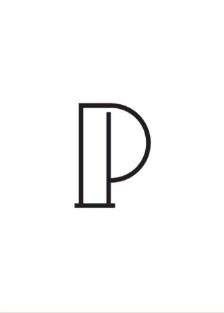 Calligraphy big letter p white poster