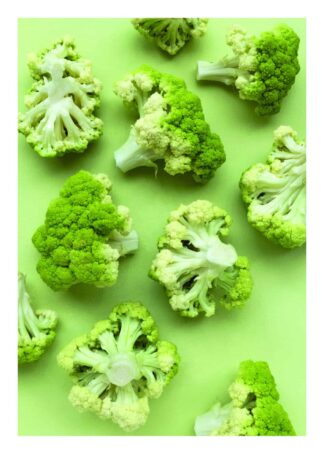 Broccoli on green background poster
