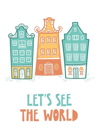 Lets see the world cartoon poster