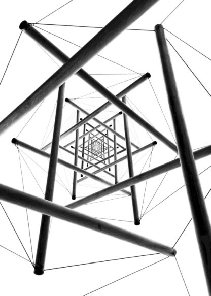 Disorienting geometric ladder poster
