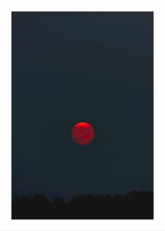 Red moon at night poster