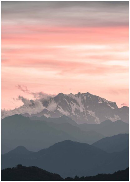 sunset on mountains poster