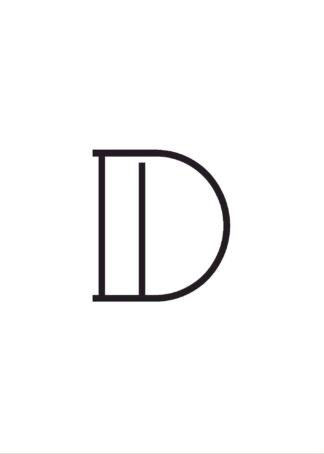 Calligraphy big letter d white poster