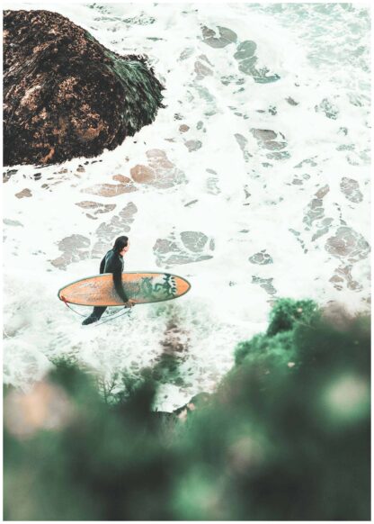 Surfer in the water poster