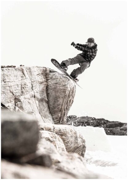 snowboarder jumps poster