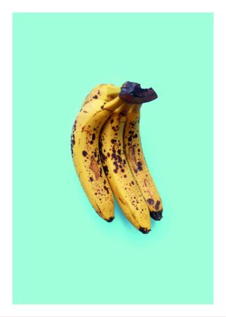 Bananas on blue background poster