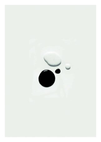 White and black color spills poster