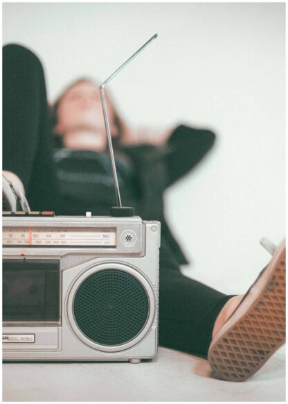 listening radio poster