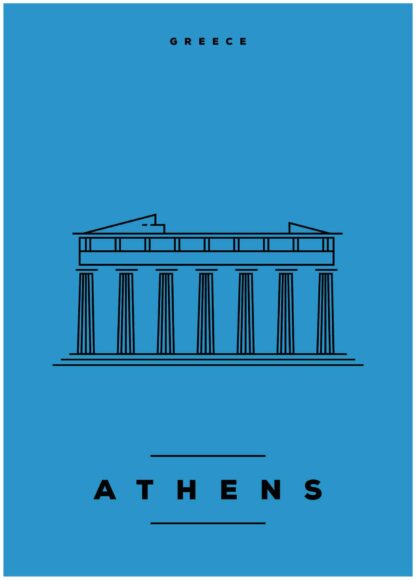 Athens illustration poster