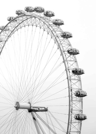Ferris wheel black and white poster