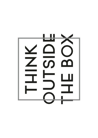 Think outside the box text poster (Horizontal)
