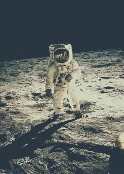 Spaceman walking on the moon poster